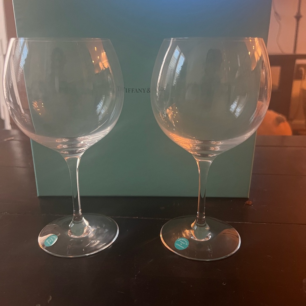 Tiffany & Co. Clear Wine Glass Set. Never used.